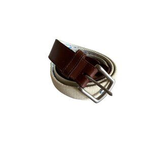 Reel Point Shelter Island Belt Canvas Leather Trim Size 38